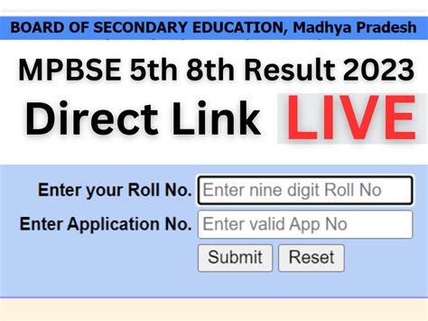 MP Board Class 5th, 8th Results 2023 Live: MPBSE .